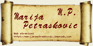 Marija Petrašković vizit kartica